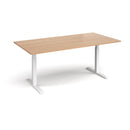 Dams Elev8 Touch rectangular boardroom table in beech wood with black finish, measuring 1800mm, modern office furniture.