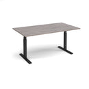Dams Elev8 Touch rectangular boardroom table in grey oak finish, large surface with sleek modern design for corporate meetings.