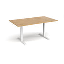 Dams Elev8 Touch rectangular boardroom table in oak finish, 1800mm long, with a sleek modern design for office meetings.