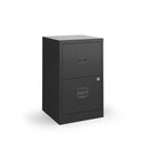 Black Bisley A4 home filing cabinet by Dams with multiple drawers for organized document storage.