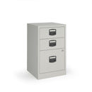 Dams Bisley grey A4 home filing cabinet with two drawers, suitable for office or home organization.