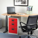 Grey Dams Bisley A4 home filing cabinet with two drawers, designed for organized storage and office use.