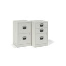 Grey Bisley A4 home filing cabinet by Dams with two drawers for organized desktop storage.