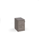 Universal wooden filing cabinet in grey oak with silver handles, featuring multiple drawers for office storage by Dams.
