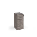 Grey oak universal wooden filing cabinet with silver handles by Dams, featuring multiple drawers for organized storage