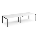 White Dams Adapt Double Back to Back Desk, 600mm deep, featuring a sturdy laminate surface and modern design for office or workspace.
