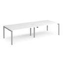 Dams Adapt Double Back to Back Desks in white, 600mm deep, showing sleek modern design with shared central workspace.