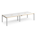 White and oak Adapt Double Back to Back Desk by Dams, 600mm deep, showcasing modern office workspace with clean design.