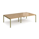 Dams Adapt Double Back to Back Desk in oak finish, 800mm deep, showing a spacious workspace with modern design.