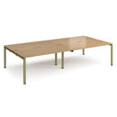 Dams Adapt Double Back to Back Desks in oak finish, 800mm deep, featuring a modern workspace with two connected desks.