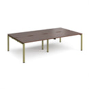 Dams Adapt Double Back to Back Desk with 800mm depth in walnut wood, showcasing a modern office workspace with desk surfaces and legs.