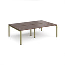 Dams Adapt Double Back to Back Desks in walnut finish, 800mm deep, showing sleek wood surface and modern office setup.