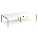 White Dams Adapt Double Back to Back Desk with 800mm depth, featuring a sleek modern design for office or workspace use.
