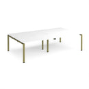 Dams Adapt Double Back to Back Desks in white, 800mm deep, showing sleek modern design and spacious work surface.
