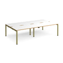 Dams Adapt Double Back to Back Desks in white and oak with 800mm depth, featuring a modern workspace setup.