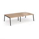 Beech Connex Plus Angled Double Back To Back Desk by Dams, showing a modern workspace with sleek design and functional layout.