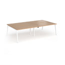 Dams Connex Plus angled double back-to-back desk in beech wood, showing a modern workspace setup with smooth finish and sturdy construction.