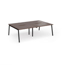 Dams Connex Plus angled double back-to-back desk in walnut wood finish, showcasing sleek modern office workspace design