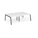 Dams Connex Plus angled double back-to-back desk in white, showing sleek modern design with smooth surfaces and sturdy construction.