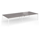 Dams Connex Plus Goal-Post Double Back To Back Desk in grey oak finish, showing modern office workspace with dual desk setup.