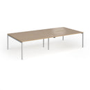 Dams Connex Plus goal-post double back-to-back desk in Kendal Oak with sleek modern design and natural wood finish.
