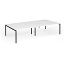 Dams Connex Plus Goal-Post Double Back To Back Desk in white, featuring sturdy metal frame and double-sided workspace for offices.