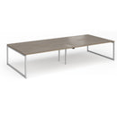 Dams Connex Plus O Frame Double Back To Back Desk in Nebraska Oak wood finish with sleek modern design.