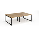 Dams Connex Plus O Frame Double Back To Back Desk in oak wood finish, showcasing modern office workspace with sturdy design.