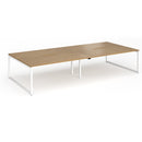 Dams Connex Plus O Frame Double Back To Back Desk in oak wood with sleek rectangular tabletop and sturdy frame.