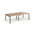 Dams Connex Plus Slimline Goal-Post Double Back To Back Desk in Beech wood with sleek, modern design and smooth finish.