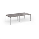 Dams Connex Plus Slimline Goal-Post Double Back To Back Desk in grey oak finish with sleek modern design