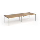 Dams Connex Plus Slimline goal-post double back-to-back desk in oak wood with sleek design and natural finish.