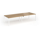 Dams Connex Plus Slimline Goal-Post Double Back To Back Desk in oak finish, featuring sleek modern design and sturdy construction.