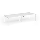 Dams Connex Plus Slimline Goal-Post Double Back To Back Desk in white with sleek modern design and sturdy construction.