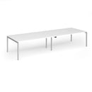 White Connex Plus Slimline Double Back to Back Desk Goal-Post by Dams, featuring a sleek, modern design for office or classroom use.