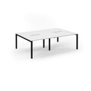 White Connex Scalloped Double Back To Back Desks by Dams, featuring a modern design with scalloped edges and back-to-back layout.