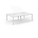 White Connex Scalloped Double Back To Back Desk by Dams, showing the scalloped edges and modern design in a bright office setting.