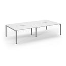White Connex Scalloped Double Back To Back Desks by Dams, showing the scalloped edges and sleek modern design.