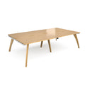 Fuze Double Back To Back Desks by Dams in oak finish, showing a modern workspace setup with two desks arranged back to back.