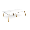 White Fuze Double Back To Back Desk by Dams, showing a modern office workspace with two connected desks and clean design.