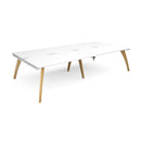 White Dams Fuze Double Back To Back Desks shown with sleek, modern design, ideal for office or workspace setup.