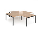 Dams Adapt Back to Back 4 Desk Cluster with Returns in Beech wood, featuring modern work surface and connecting returns.