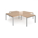 Dams Adapt Back to Back 4 Desk Cluster with Returns in beech wood, showing the workspace setup with desks and returns.