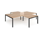 Dams Adapt Back to Back 4 Desk Cluster with Returns in beech wood, showing work surfaces and ergonomic design for office use.