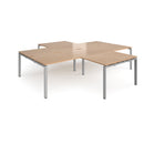 Dams Adapt Back to Back 4 Desk Cluster with Returns in Beech wood, featuring modern workspace design with multiple workstations and returns.