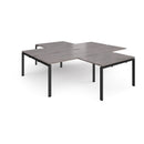 Dams Adapt Back to Back 4 Desk Cluster with Returns in Grey Oak, showing modern office workspace with multiple desks and returns