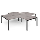 Dams Adapt Back to Back 4 Desk Cluster with Returns in Grey Oak finish, featuring modern office desks with storage and workspace.