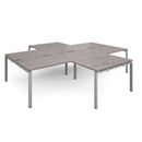Dams Adapt Back to Back 4 Desk Cluster with Returns in Grey Oak finish, showing modern office workspace setup