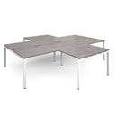 Dams Adapt Back to Back 4 Desk Cluster with Returns in Grey Oak finish, showing workspace with desks and connected seating areas