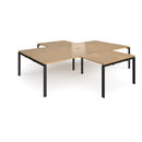 Dams Adapt Back to Back 4 Desk Cluster with Returns in oak wood finish, featuring spacious work surfaces and modern office design.